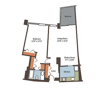 Floor plan 1 bedroom