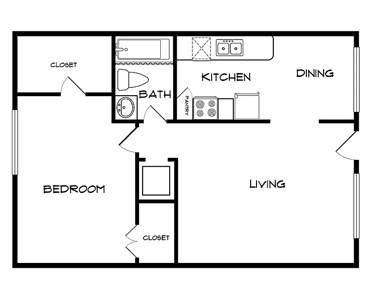 Floor plan A1-1X1