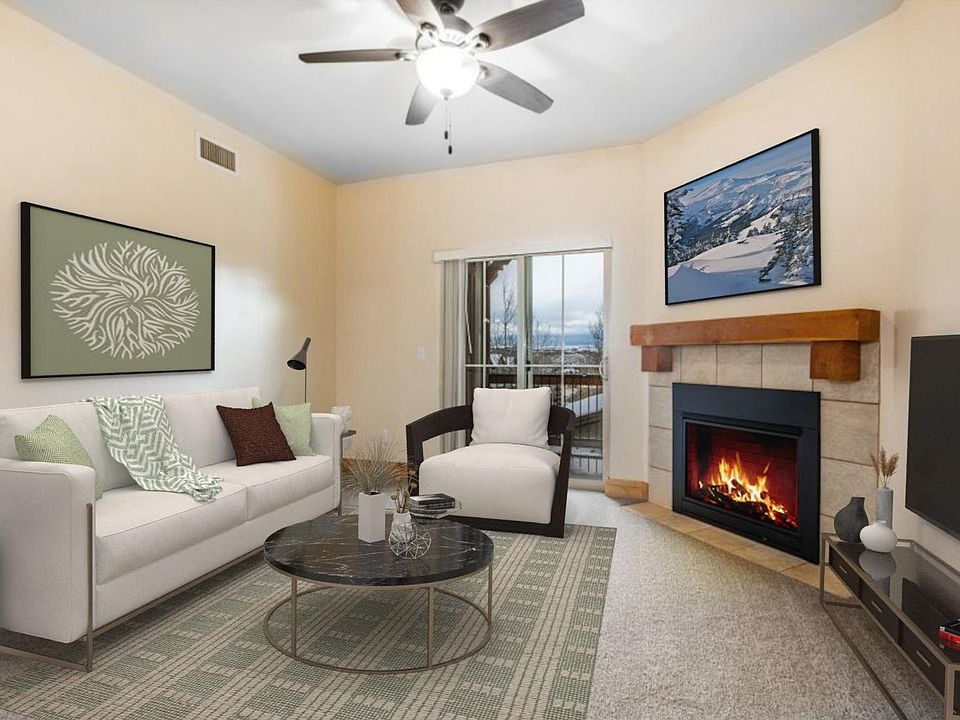 Virtually Staged Living Room with New Vented Gas Fireplace