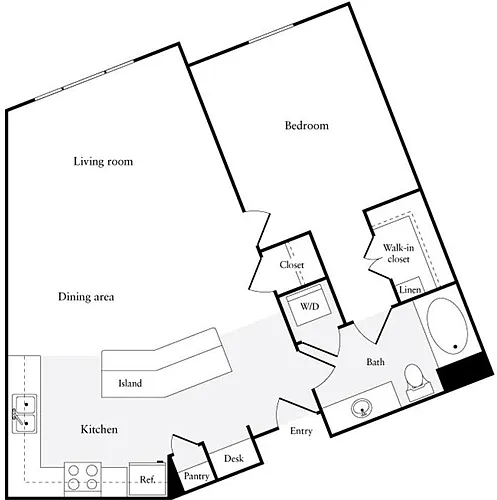 Floor plan 1 Bedroom B