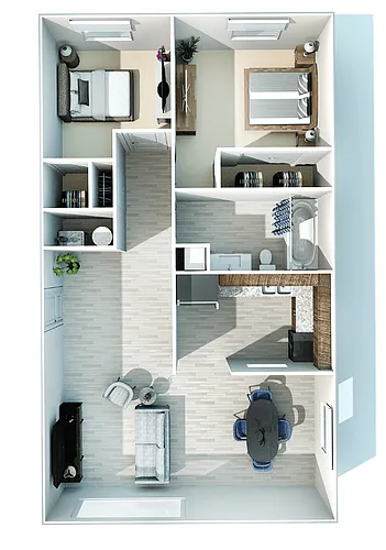 Floor plan 2 Bedroom, 1 Bath