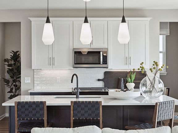 Bright white kitchen cabinets