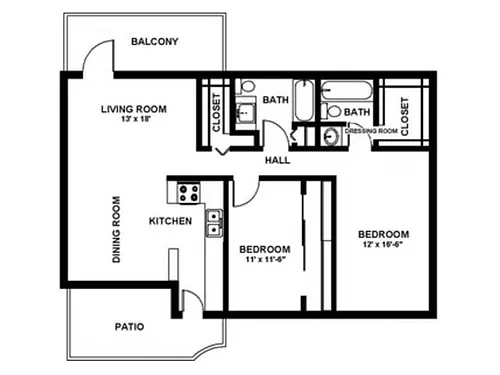 Floor plan Two Bedroom D