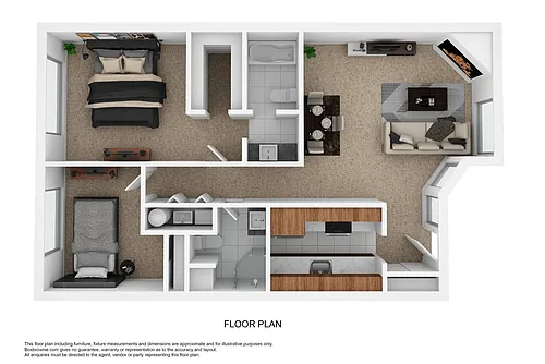 Floor plan 2 Bed 2 Bath C A