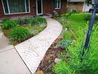 Stamped concrete walk