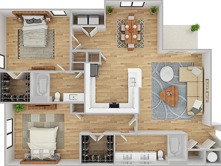 2 Bedroom | 2 Bath | 1076 SF 2 Bedroom | 2 Bath | 1076 SF