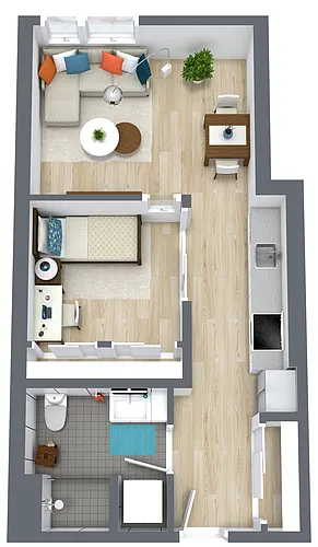 Floor plan 1X1 0E