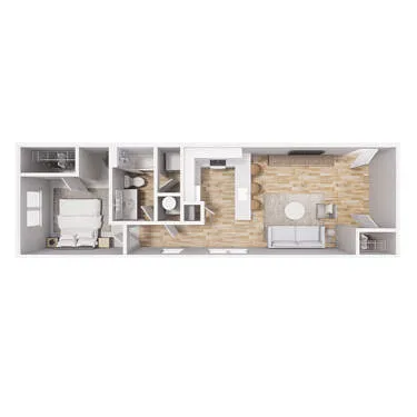 Floor plan 1x1 - 669 sqft - A2