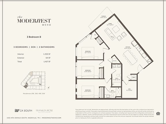 Modernest WeHo 3 Bedroom B