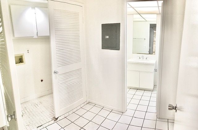 Laundry room into 1st floor bathroom