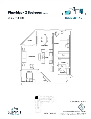 Floor plan 2 bedroom - 744 Proudfoot 2 Bed 1.5 Bath 6