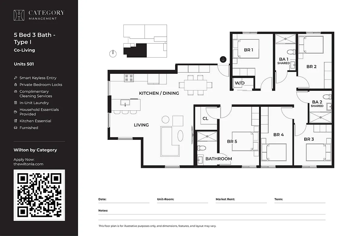 Floor plan 501 Private Bedroom 5 Bed 3 Bath i
