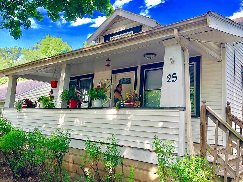Plant spaces abound on large covered porch.