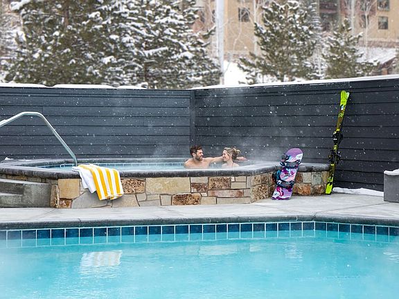 Canyon Haus communal hot tub and heated pool