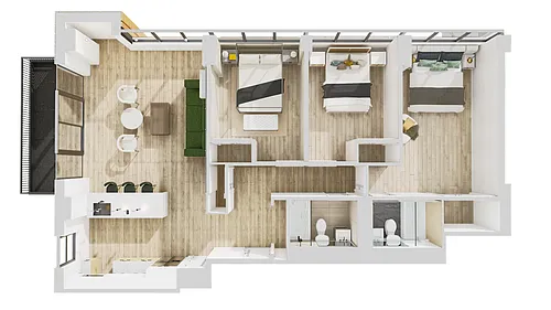 Floor plan A 3 Bed 2 Bath