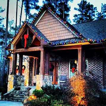 Front exterior at Christmas