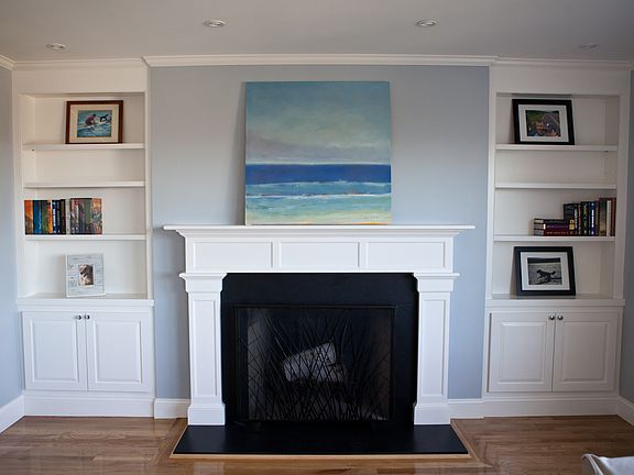 New fireplace and built-ins
