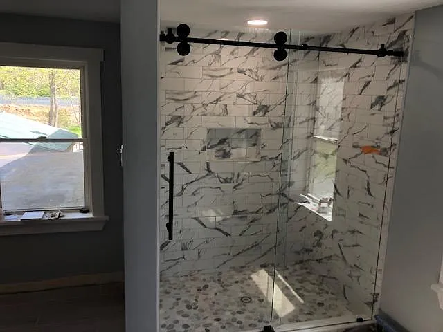 Walk In Tiled Shower Located On Second Floor.