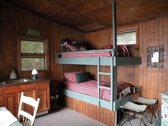 Inside the lakeside bunkhouse.