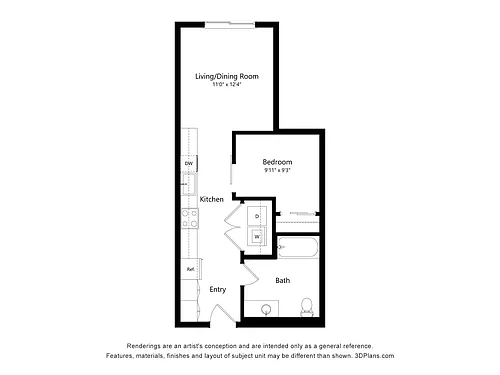 Floor plan Open 1 A1 ADA