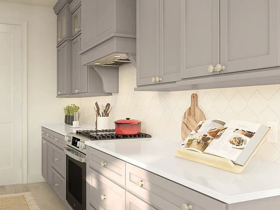 Kitchen with hexagonal tile backsplash