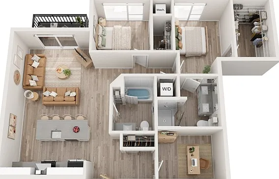 Plan D2 | 2 bedroom + den, 2 bathroom Plan D2 | 2 bedroom + den, 2 bathroom