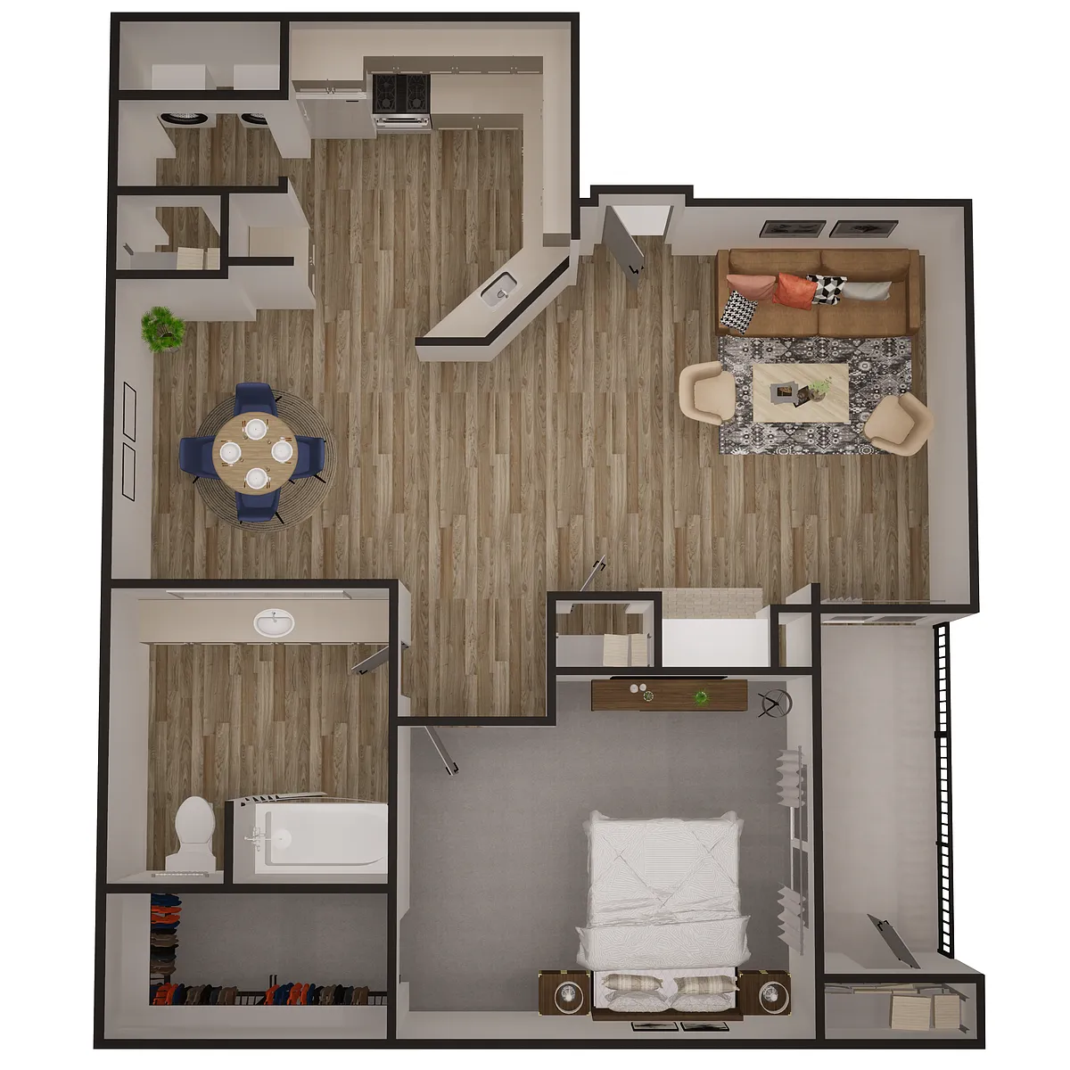 Floor plan 1x1 Imperial Partial - Ensuite