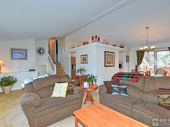 Open, vaulted living room.