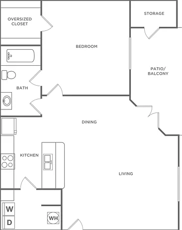 One Bedroom One Bath (800 SF) One Bedroom One Bath (800 SF)
