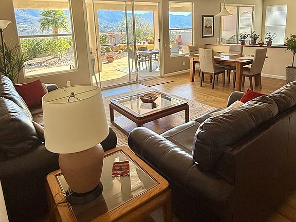 Living room and dining room