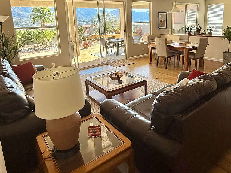 Living room and dining room