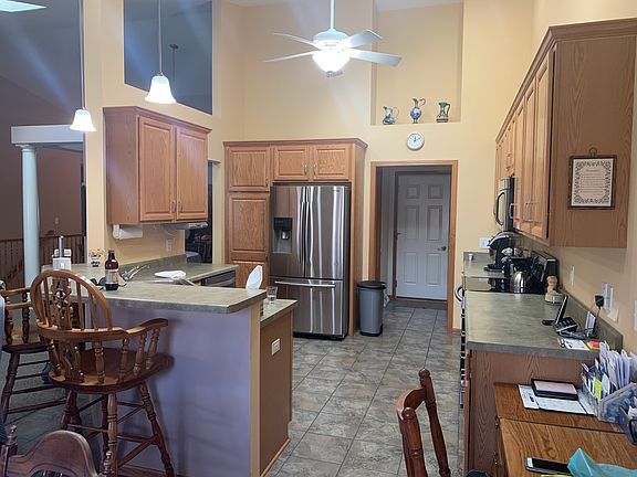 Kitchen with vaulted ceiling