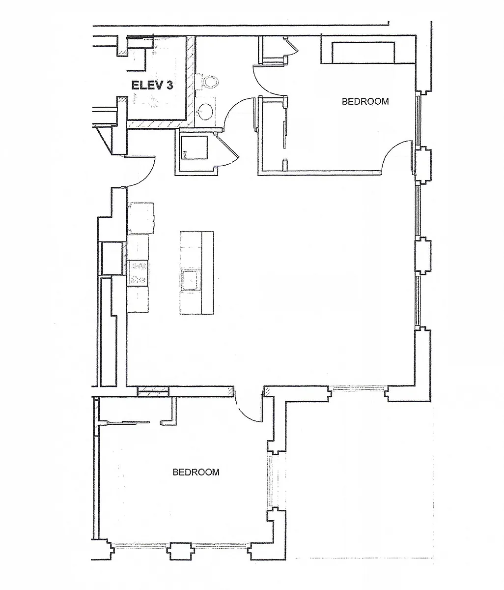 Floor plan Two Bedroom One Bath
