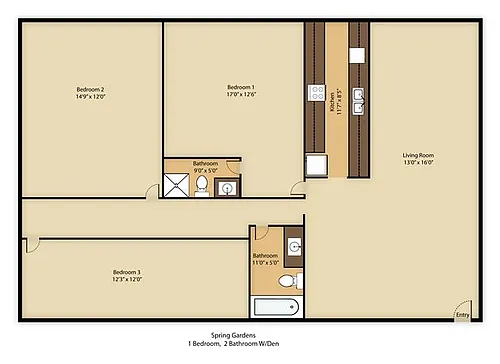 Floor plan 3BR 2BA