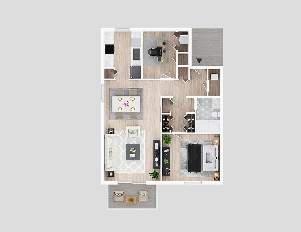 Floor plan 2 bedroom 1 bathroom