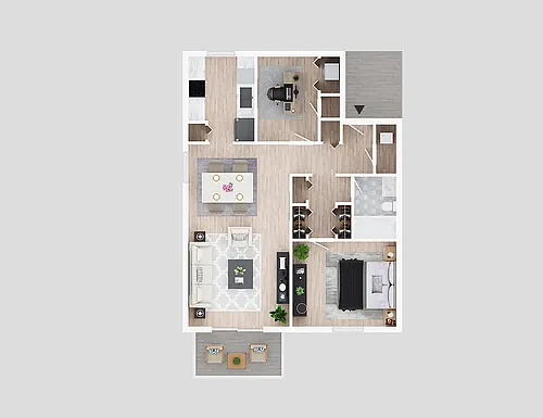 Floor plan 2 bedroom 1 bathroom