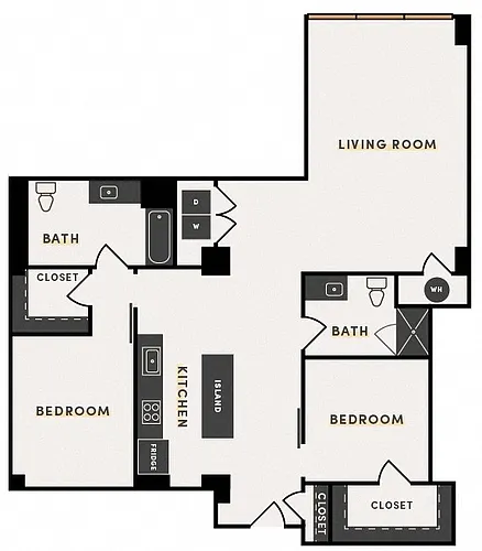Floor plan 2 Bed J