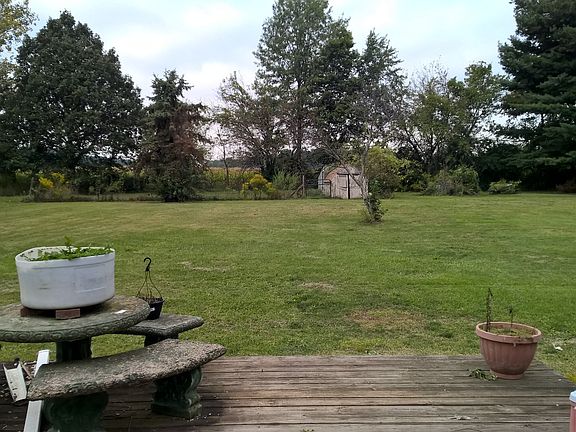 back yard with deck