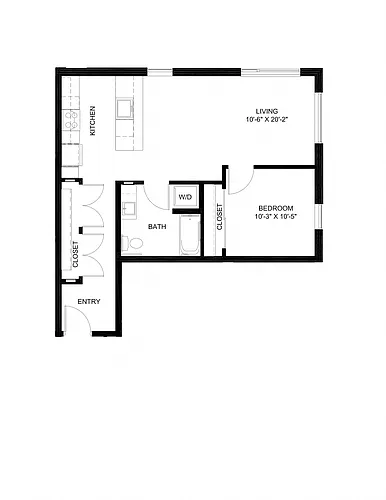 Floor plan One Bedroom B2