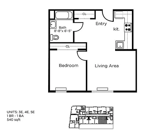 Floor plan 3E - 5E