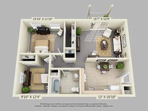 Floor plan Two Bedroom