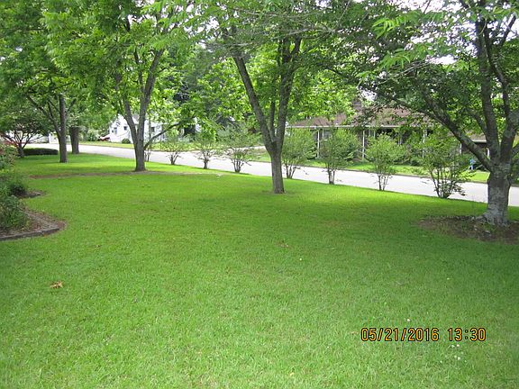 Side view of front yard