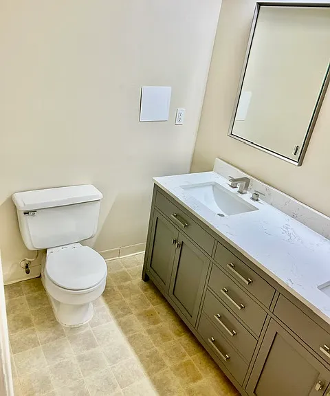 2ND BEDROOM- PRIVATE 1/2 BATH., WITH NEW DOUBLE SINK VANITY- JUST INSTALLED JULY2026