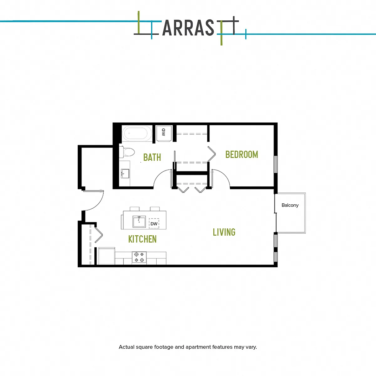 Floor plan One Bed One Bath G 1