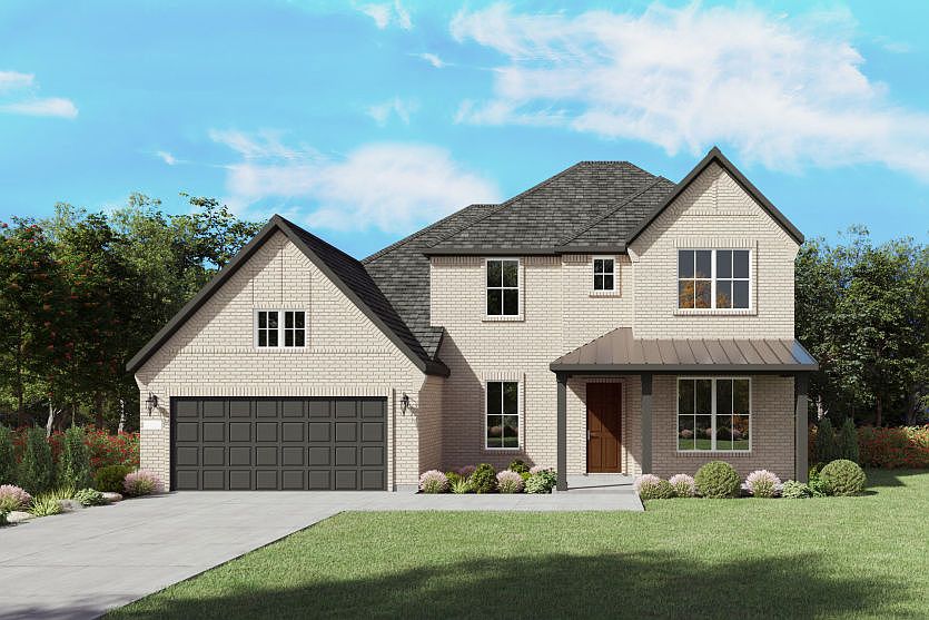 The Lindale, a two-story new home design shown with home exterior FC 202