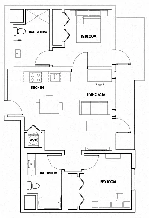 Floor plan 2 Bedroom E Fedora