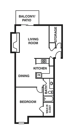 Floor plan 1 bedroom