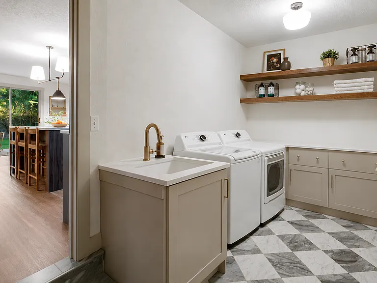 Full size washer and dryer.