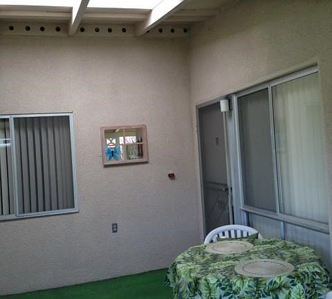 Skylight on the high side of the patio