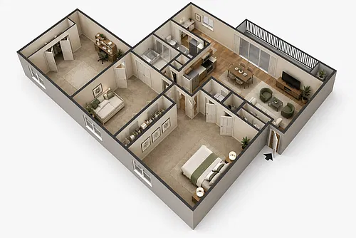 Floor plan 3 BR, 2 Bath